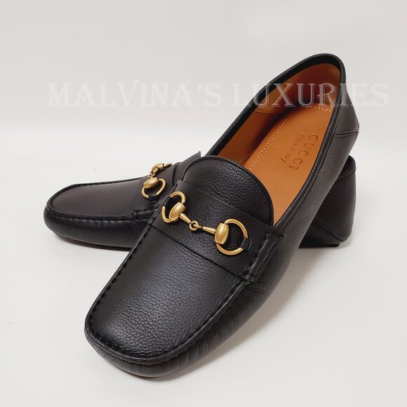 GUCCI SHOES MENS DRIVER HORSEBIT MOCCASINS BLACK LEATHER LOAFERS sz 11G 11.5 - Picture 3 of 16